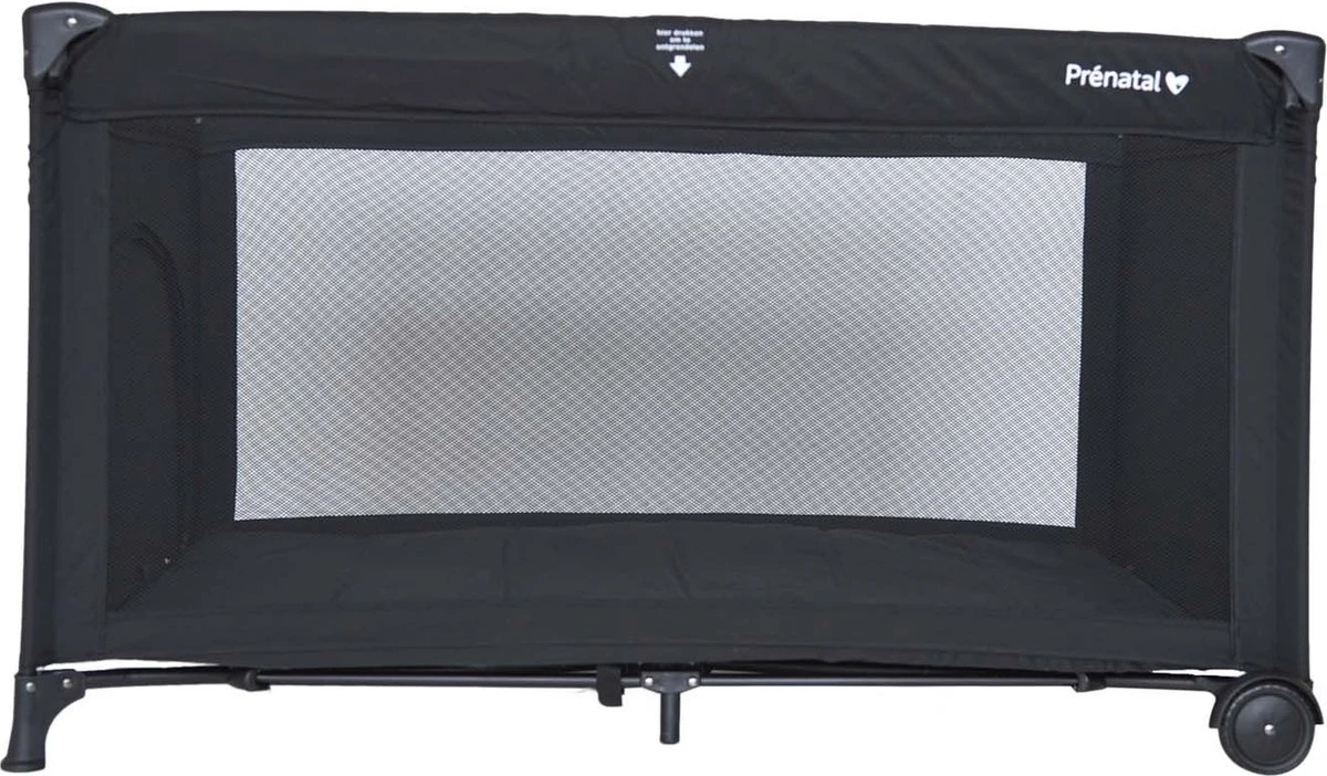 Prénatal Luxe Campingbedje Met Bodemmatras - Inclusief Draagtas - Inklapbaar Baby Campingbed - Met Wieltjes En Kruipluik - 120 X 60 Cm - Zwart 3 Prénatal Luxe Campingbedje Met Bodemmatras - Inclusief Draagtas - Inklapbaar Baby Campingbed - Met Wieltjes En Kruipluik - 120 X 60 Cm - Zwart