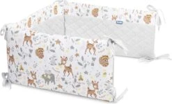 Sensillo Baby Bedbumper - Bedomrander - Anti Stootrand Ledikant - Bed Zijbeschermers - 180x30cm - Grijs Bosdiertjes -Happy Horse Winkel 1200x729