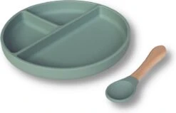 Kids Cultures | Kinderservies | Kinderbord En Kom Met Zuignap | Baby Servies | Groen -Happy Horse Winkel 1200x771 2