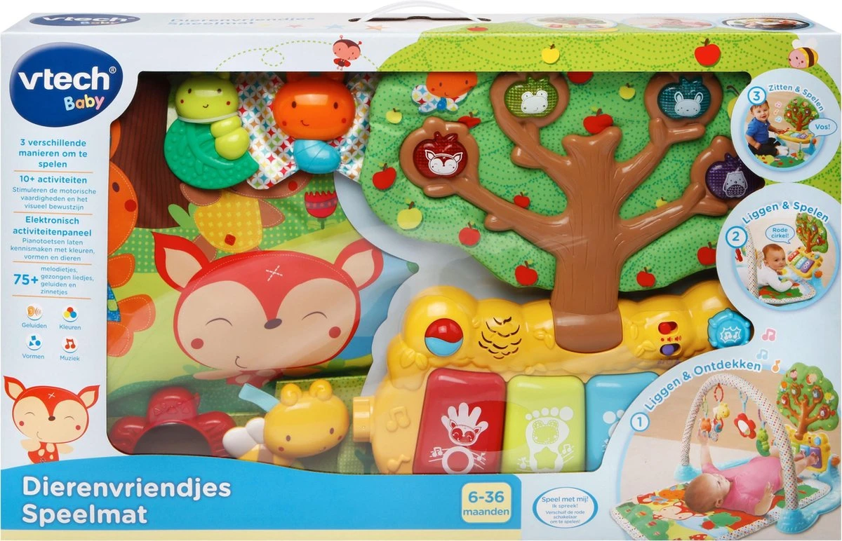 VTech Baby Dierenvriendjes Speelmat - Babygym - Interactief Speelgoed - 6 Tot 36 Maanden 4 VTech Baby Dierenvriendjes Speelmat - Babygym - Interactief Speelgoed - 6 Tot 36 Maanden - Afbeelding 2