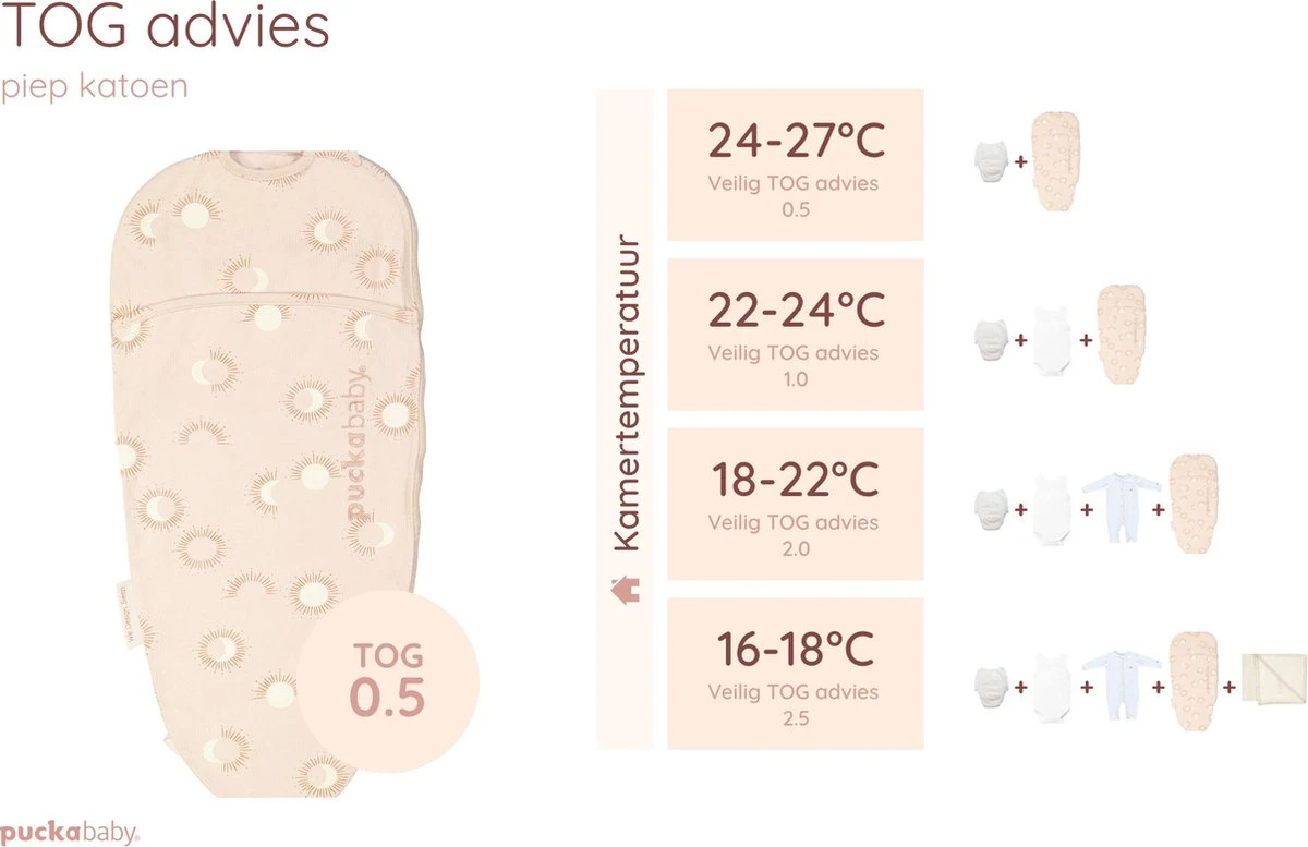Puckababy Inbakerslaapzak Original Piep 0-3 Maanden - Eclipse Powder 8 Puckababy Inbakerslaapzak Original Piep 0-3 Maanden - Eclipse Powder - Afbeelding 6