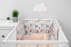 Sensillo Baby Bedbumper - Bedomrander - Anti Stootrand Ledikant - Bed Zijbeschermers - 180x30cm - Wafel Roze Vosjes -Happy Horse Winkel 1200x800 118