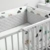 Sensillo Baby Bedbumper - Bedomrander - Anti Stootrand Ledikant - Bed Zijbeschermers - 180x30cm - Grijze Wolkjes -Happy Horse Winkel 1200x800 122
