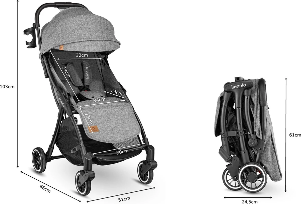 Lionelo Buggy Julie One - Kinderwagen Premium - Automatisch Opvouwen - Wandelwagen Tot 22 Kg - Comfortabele Zitje 6 Lionelo Buggy Julie One - Kinderwagen Premium - Automatisch Opvouwen - Wandelwagen Tot 22 Kg - Comfortabele Zitje - Afbeelding 4