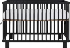 Puck Inklapbaar Ledikant Zwart Mat 60x120 Cm