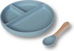 Kids Cultures | Baby Bord Met Zuignap Incl. Lepel | Kinderbord | Baby Bord | Kinderservies | Blauw -Happy Horse Winkel 1200x831 5