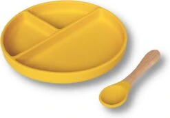 Kids Cultures | Kinderservies | Kinderbord En Kom Met Zuignap | Baby Servies | Geel -Happy Horse Winkel 1200x833 3