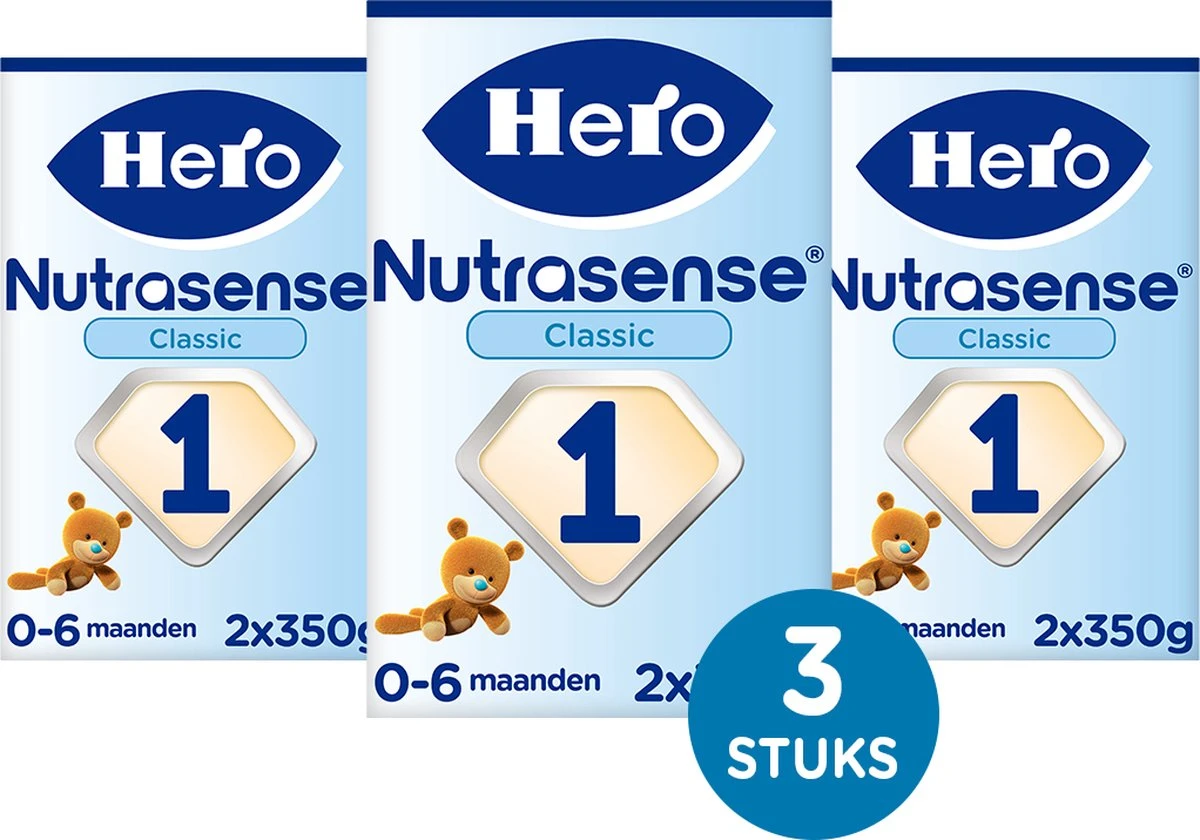 Hero Nutrasense Zuigelingenvoeding Classic 1 (0-6 Maanden) - Flesvoeding - Met Melkvet - Palmolie Vrij - 3 X 700gr (Voorheen Hero Baby Classic 1) 5 Hero Nutrasense Zuigelingenvoeding Classic 1 (0-6 Maanden) - Flesvoeding - Met Melkvet - Palmolie Vrij - 3 X 700gr (Voorheen Hero Baby Classic 1) - Afbeelding 3