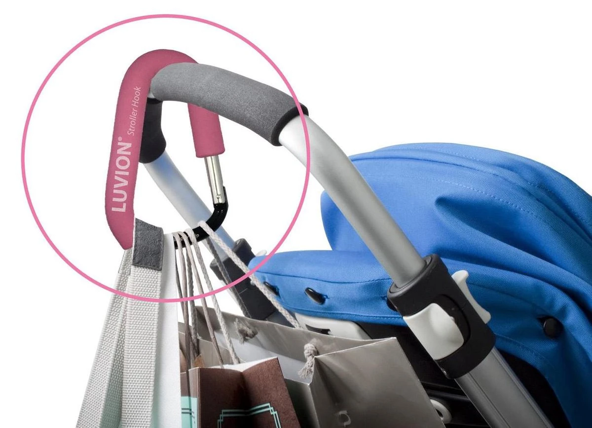 Luvion Buggy Haak / Kinderwagen Tassenhaak - Roze 5 Luvion Buggy Haak / Kinderwagen Tassenhaak - Roze - Afbeelding 3