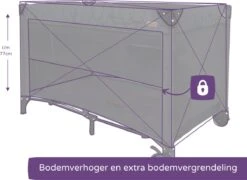 Prénatal Luxe Campingbedje Met Bodemverhoger - Inklapbaar Baby Campingbed - Reisbedje Met Wieltjes - Inclusief Bodemmatras - 120 X 60 Cm - Zwart -Happy Horse Winkel 1200x873 5