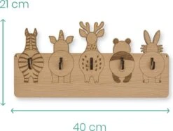 Jooba® Kinderkapstok - 5 Haken - Kapstok Met Dieren - Kapstok Hangend - Hout - Wandkapstok - Met Bevestigingsmateriaal -Happy Horse Winkel 1200x905 1
