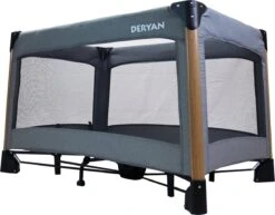 Deryan Luxe Campingbed Compleet - 120x60cm - Bodemverhoger - Verschoonblad - Opbergmand - Grijs -Happy Horse Winkel 1200x937 2