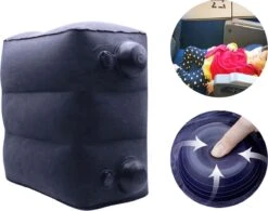 Happy Horse Winkel 25 TDR-Opblaasbaar Voetkussen - 3 Hoogtestanden - Vliegtuigbedje - Blauw