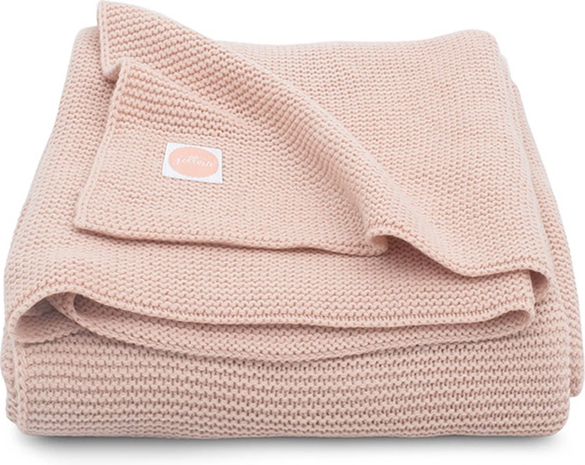 Jollein Baby Deken Wieg 75x100cm Basic Knit - Pale Pink 3 Jollein Baby Deken Wieg 75x100cm Basic Knit - Pale Pink