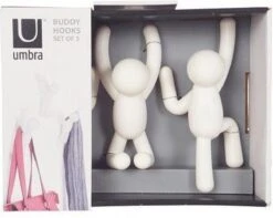 Umbra Kapstok Wandhaak - Buddy Set Van 3 - Wit -Happy Horse Winkel 1200x955 1