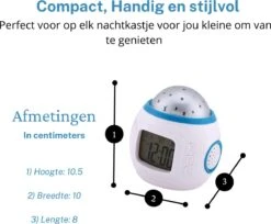 Merkloos Slaaptrainer - Kinderwekker - Met Dimfunctie - Wekker Met Sterrenhemel - Digitale Wekker - Wit - Nachtlampje Kinderen -Happy Horse Winkel 1200x992 3