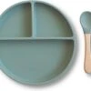 Kids Cultures | Baby Bord Met Zuignap Incl. Lepel | Kinderbord | Baby Bord | Kinderservies | Groen