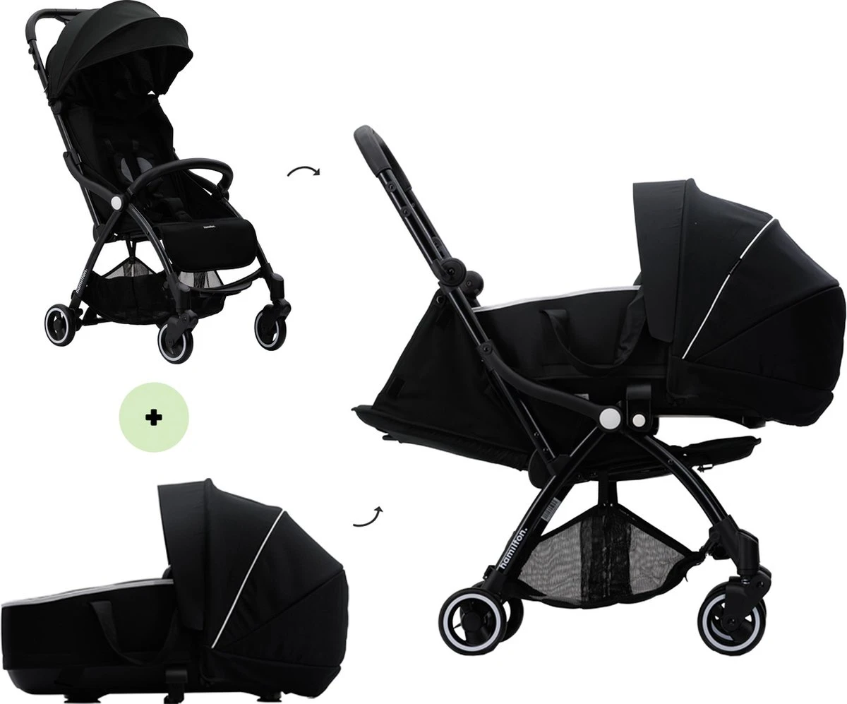Hamilton By Yoop X1 Plus Kinderwagen - Buggy Met Monteerbare Wieg - Premium Stroller Met One Hand Folding Technologie - Nieuw, Hoger, Uitgebreider 2023 Model - Zwart - Licht, Verstelbaar, Wendbaar En Geschikt Van 0 Maanden Tot 4 Jaar 3 Hamilton By Yoop X1 Plus Kinderwagen - Buggy Met Monteerbare Wieg - Premium Stroller Met One Hand Folding Technologie - Nieuw, Hoger, Uitgebreider 2023 Model - Zwart - Licht, Verstelbaar, Wendbaar En Geschikt Van 0 Maanden Tot 4 Jaar