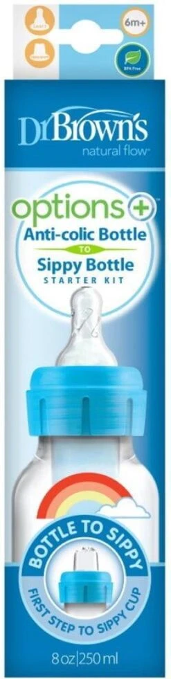 Dr. Brown's Transitiefles - 250 Ml - Smalle Halsfles - Blauw -Happy Horse Winkel 302x1200