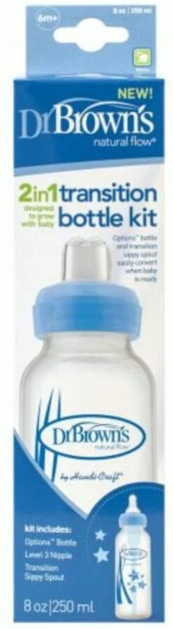 Dr. Brown's Transitiefles - 250 Ml - Smalle Halsfles - Blauw -Happy Horse Winkel 331x1200
