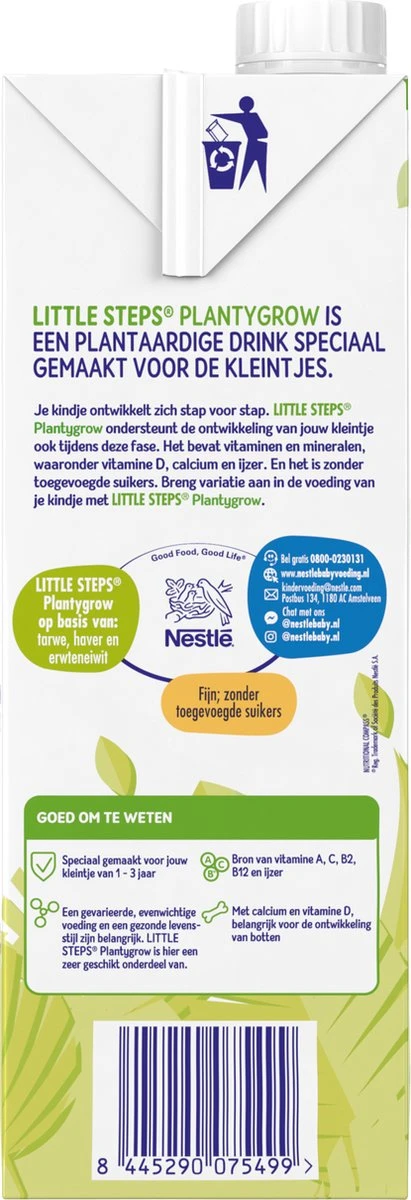 Nestlé LITTLE STEPS® Plantygrow Plantaardige Drink 1-3+jaar 11 Nestlé LITTLE STEPS® Plantygrow Plantaardige Drink 1-3+jaar - Afbeelding 9