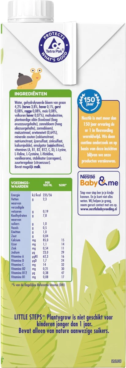 Nestlé LITTLE STEPS® Plantygrow Plantaardige Drink 1-3+jaar 7 Nestlé LITTLE STEPS® Plantygrow Plantaardige Drink 1-3+jaar - Afbeelding 5