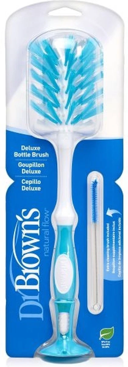 Dr. Brown's - Flessenborstel De Luxe - Inclusief Mini Borstel - Blauw 7 Dr. Brown's - Flessenborstel De Luxe - Inclusief Mini Borstel - Blauw - Afbeelding 5