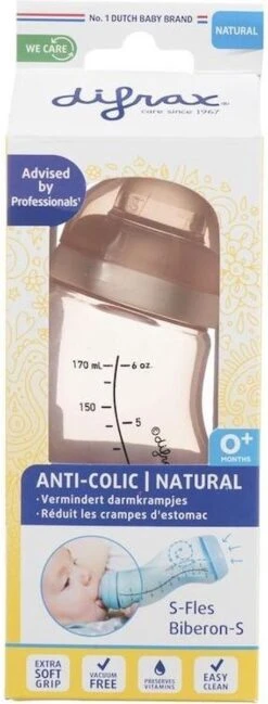 Difrax Anti-Colic S-Babyfles Natural - 170 Ml - Blossom/Roze -Happy Horse Winkel 457x1200