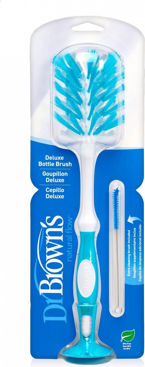 Dr. Brown's - Flessenborstel De Luxe - Inclusief Mini Borstel - Blauw 5 Dr. Brown's - Flessenborstel De Luxe - Inclusief Mini Borstel - Blauw - Afbeelding 3