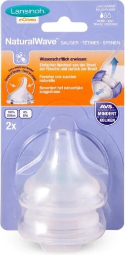 Lansinoh - Speen Trage Toevoer - Natural Wave - 2 Stuks -Happy Horse Winkel 589x1200