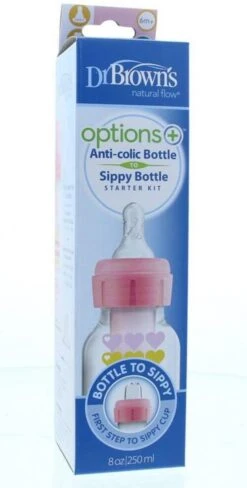 Dr. Brown's Dr. Brown’s Bottle To Sippy Starter Kit - 250 Ml - Roze -Happy Horse Winkel 608x1200