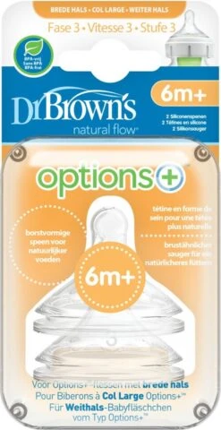 Dr. Brown's Options+ Anti-colic Fles Speen - Fase 3 - Voor Brede Halsfles - 2 Stuks 12 Dr. Brown's Options+ Anti-colic Fles Speen - Fase 3 - Voor Brede Halsfles - 2 Stuks -Happy Horse Winkel 618x1200