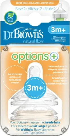 Dr. Brown's Options+ Anti-colic Fles Speen Fase 2 Brede Halsfles (2 St) 7 Dr. Brown's Options+ Anti-colic Fles Speen Fase 2 Brede Halsfles (2 St) -Happy Horse Winkel 619x1200
