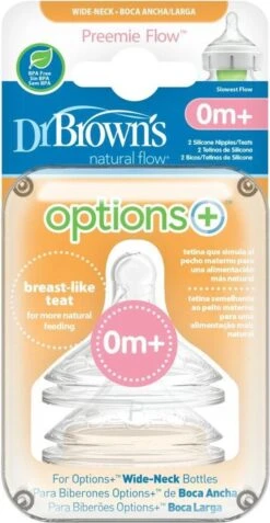 Dr. Brown's Options+ Anti-colic Speen Prematuur - Voor Brede Halsfles - 2 Stuks -Happy Horse Winkel 621x1200