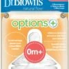 Dr. Brown's Options+ Anti-colic Fles Speen - Fase 1 - Voor Brede Halsfles - 2 Stuks -Happy Horse Winkel 626x1200