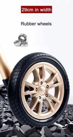 Merkloos Luxe Multi-functionele 3 In 1 Kinderwagen - Kwalitatieve Buggy - Opklapbare Wandelwagen - Khaki -Happy Horse Winkel 638x1200 4