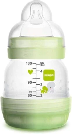 Mam Easy Anti Colic Zuigfles 130ml | Groen | Vanaf 0 Maanden | Ideale Drinkfles In Combinatie Met Borstvoeding