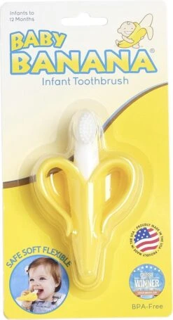 Baby Banaan Tandenborstel/bijtspeeltje – Geel - Baby Tandenborstel - Bij Doorkomende Tandjes - Tandvlees Massage - Babytandenborstel - Peuter Tandenborstel -Happy Horse Winkel 651x1200