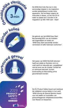 Mam Easy Anti Colic Zuigfles 130ml | Wit Met Fopspeen | Vanaf 0 Maanden | Ideale Drinkfles In Combinatie Met Borstvoeding -Happy Horse Winkel 707x1200
