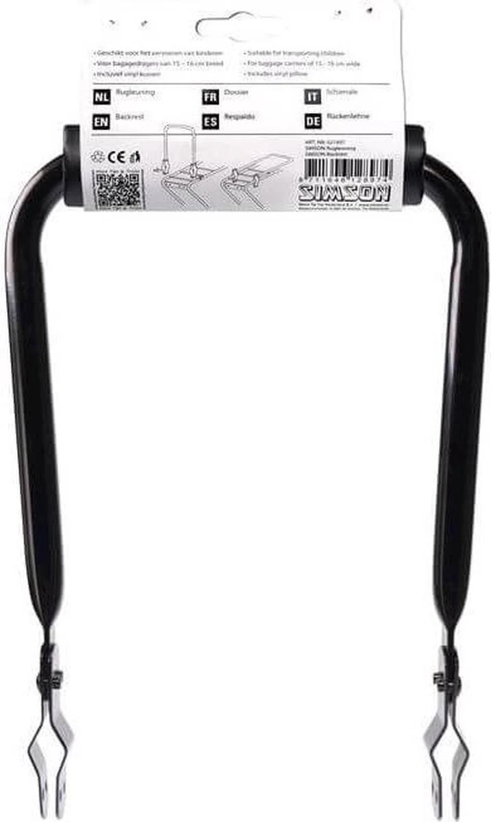Simson-021897 Rugleuning Zwart 4 Simson-021897 Rugleuning Zwart - Afbeelding 2