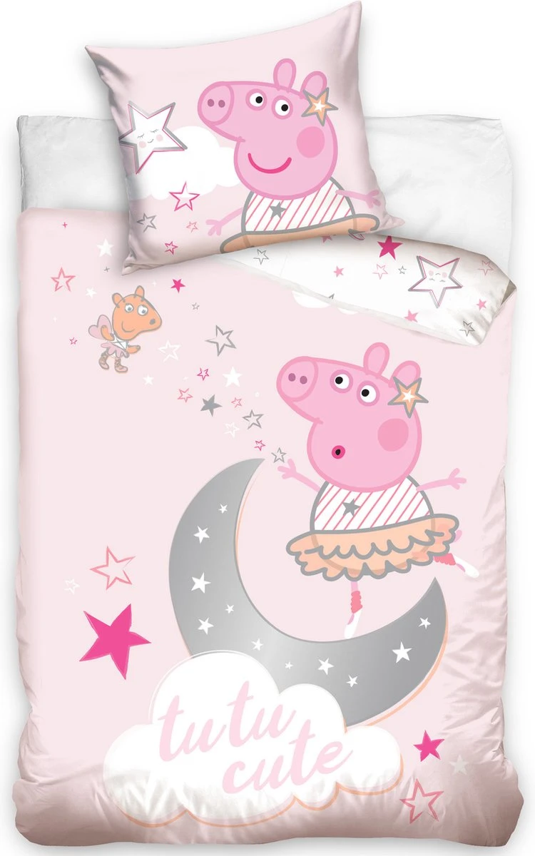 Peppa Pig BABY Dekbedovertrek Tutu Cute - 100 X 135 Cm - Katoen 3 Peppa Pig BABY Dekbedovertrek Tutu Cute - 100 X 135 Cm - Katoen