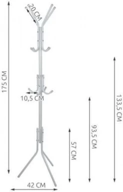 Kapstok Met 12 Haken - Metaal - Wit - Hoogte 175cm -Happy Horse Winkel 773x1200 2