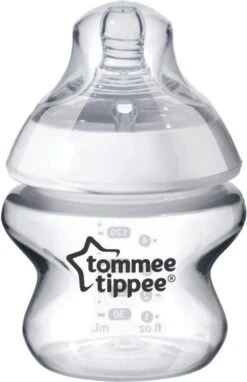 Tommee Tippee Closer To Nature - Zuigfles - Tepelspeen Met Langzame Uitstroomsnelheid En Anti-koliek Ventiel - 150 Ml -1 Stuk - Doorzichtig -Happy Horse Winkel 775x1200