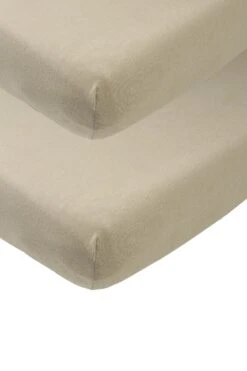 Meyco Jersey Hoeslaken Juniorbed - 2-pack - Taupe - 70x140/150cm