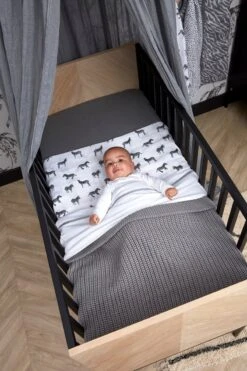 Meyco Herringbone Ledikant Deken - Grijs - 100x150cm -Happy Horse Winkel 800x1200 30