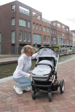 Dooky Universal Cover Zonnescherm Kinderwagen - Light Grey Crowns -Happy Horse Winkel 806x1200 2