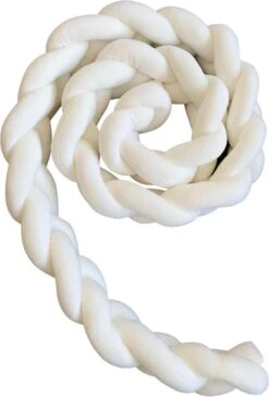 IL BAMBINI Gevlochten Baby Bed Bumper Treccia - Bedomrander - Box Omrander - Hoofdbeschermer - Boxrand - Bedbumper - Stootrand - Boxomrander - (3 Meter) Wit