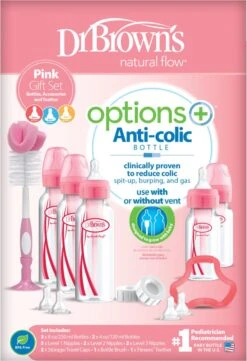 Dr. Brown's Options+ Anti-colic - Giftset Standaardfles - Roze -Happy Horse Winkel 821x1200 2