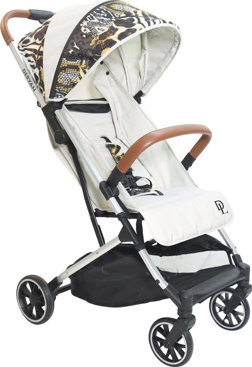 Deryan Luxe Rolo Luxe Lichtgewicht Buggy - Zoo Creme 8 Deryan Luxe Rolo Luxe Lichtgewicht Buggy - Zoo Creme - Afbeelding 6