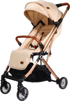 Happy Horse Winkel 36 Ding Vivo Wandelwagen - Beige/Rose - Inklapbare Buggy - Inclusief Boodschappenmandje En Zonnekap